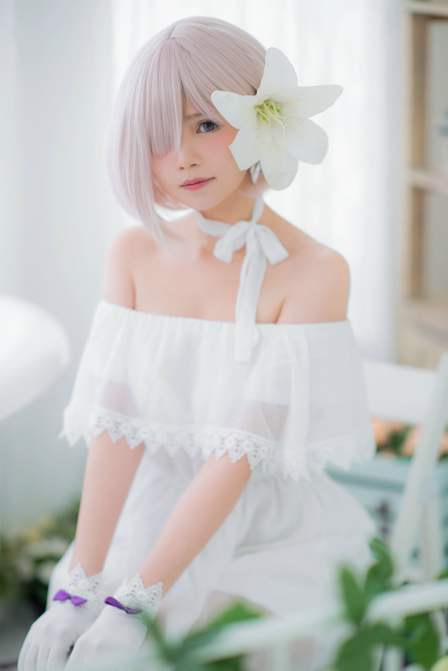 / Miu / Mashu White Dress / 27P-174MB / cos萌妹-绅士图