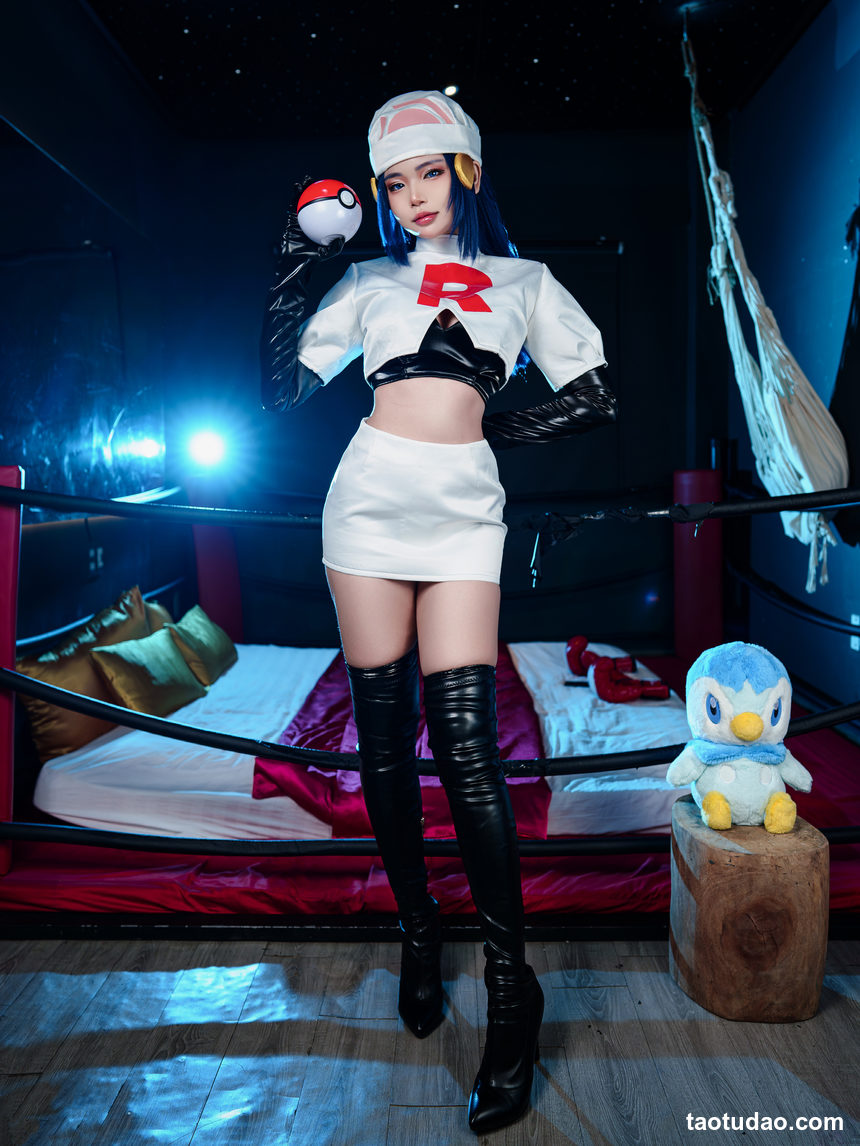 ZinieQ – NO.018 Dawn Pokemon in Team Rocket costume[42P-20V-516.9M]-绅士图