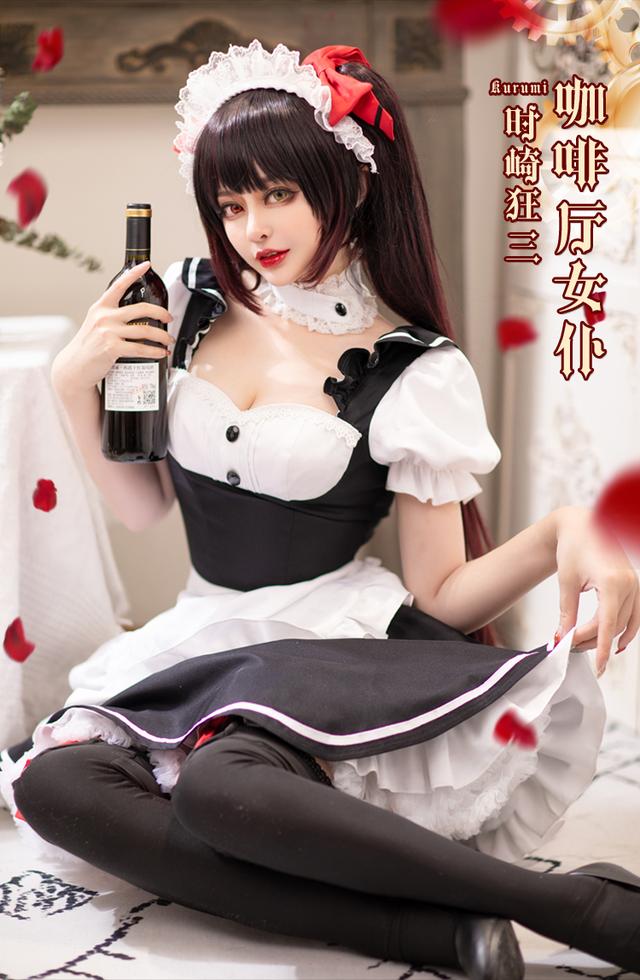 约会大作战:时崎狂三COS成片绝美,女仆装超吸睛,美女颜值也高