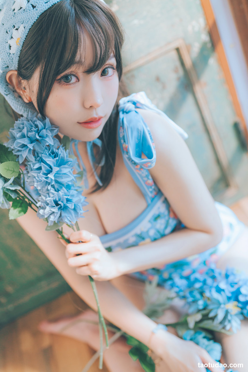 图片[4]-ElyEE子 – NO.122 2023.august D-復古水藍花 Vintage Aqua Blossom [38P-159MB]-艺库