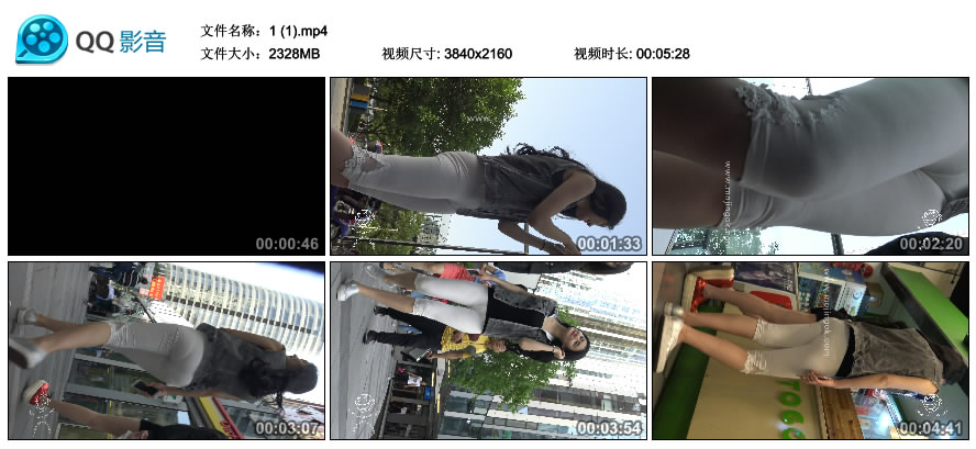 精选街拍视频 No.2289 极品俏皮白色打底裤翘臀美眉 / 2.27GB / 街拍视频-艺库