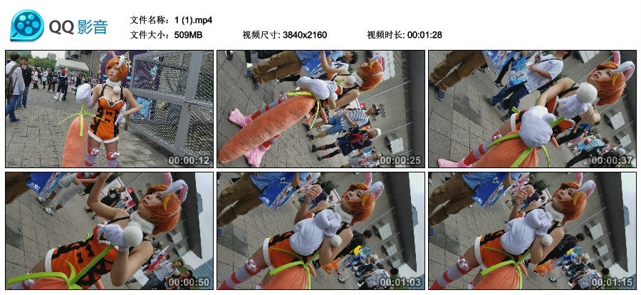 精选街拍视频 No.1432 玩cosplay的丰满少女外拍 / 509MB / 街拍视频-艺库