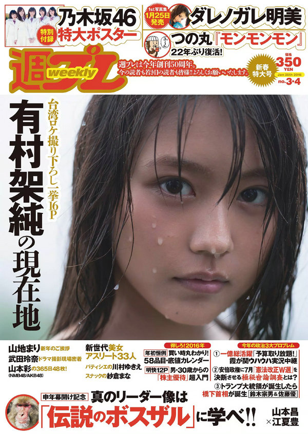 / Weekly Playboy / 2016 No.03-04 有村架純 山地まり 乃木坂46 山本彩 ダレノガレ 日系-艺库