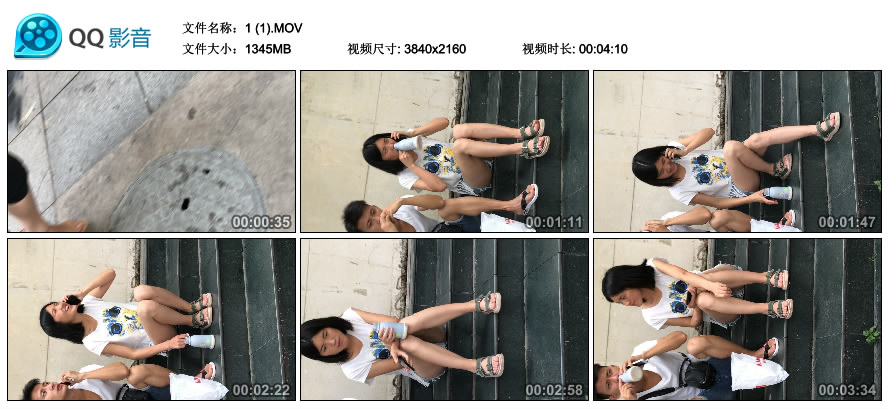 精选街拍视频 No.1443 台阶上的街拍热裤小姑娘 / 1.31GB / 街拍视频-艺库