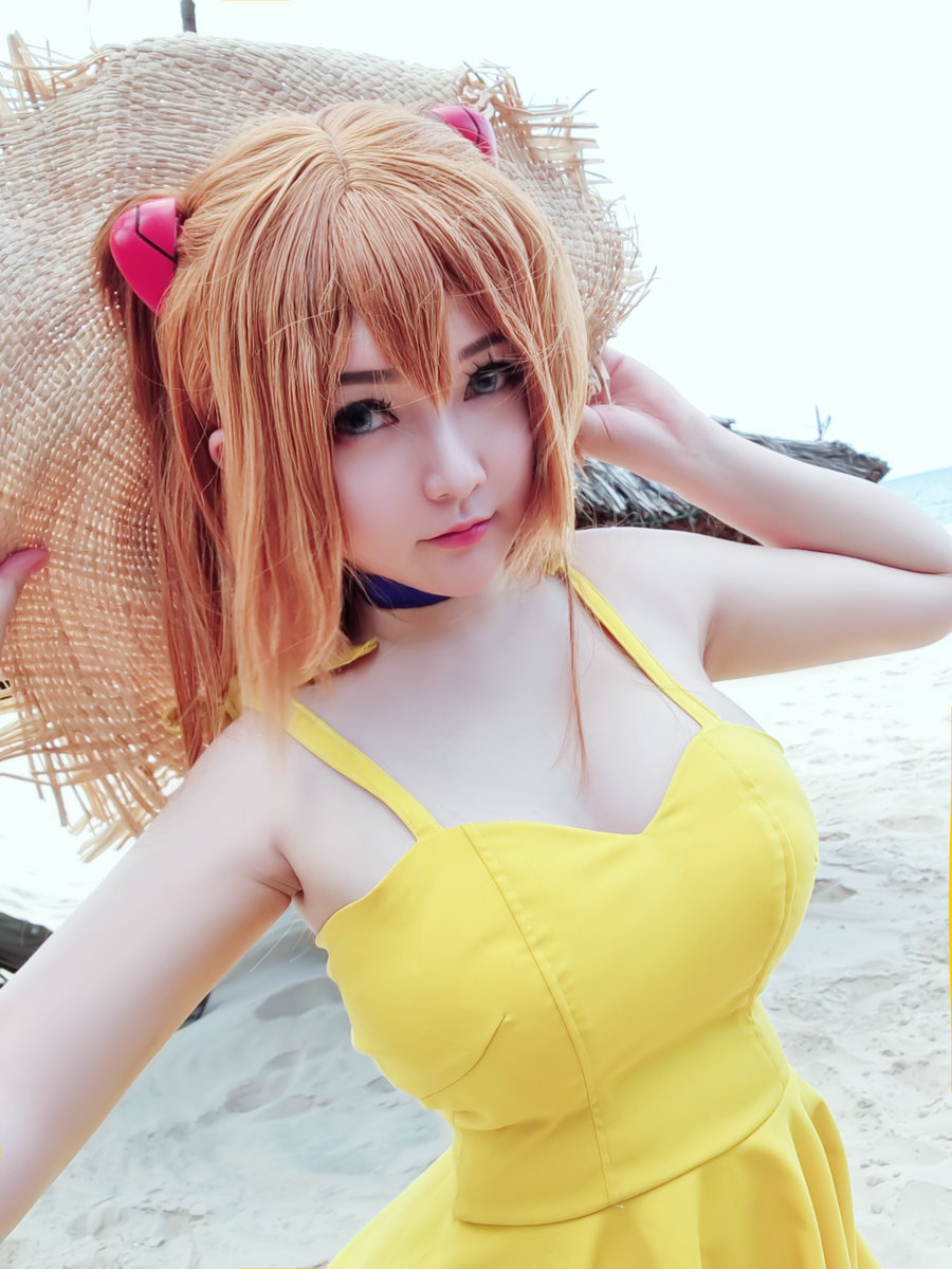 Coser小姐姐Potato Godzilla - Asuka Yellow Dress / 27P-369MB / cos萌妹-绅士图