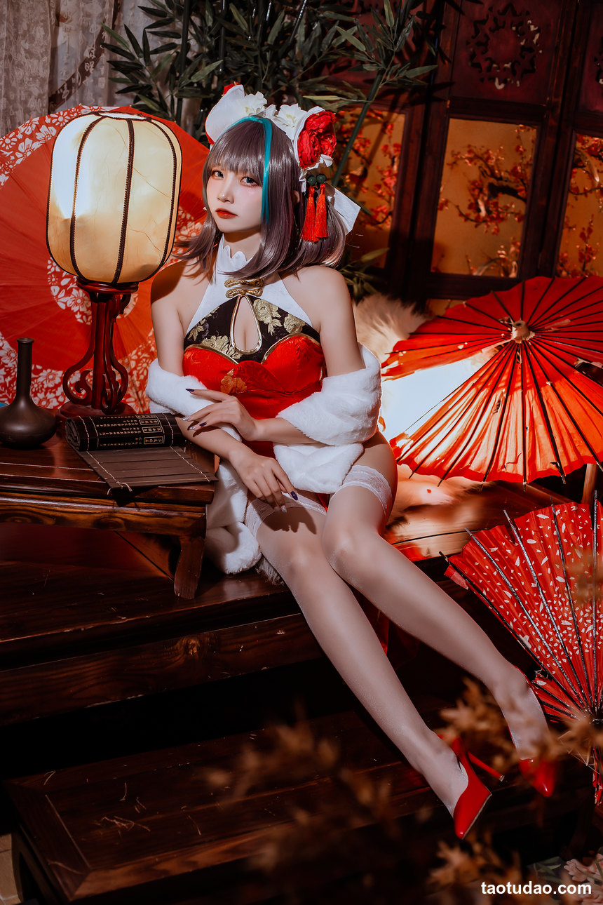 图片[3]-二佐Nisa – NO.151 碧蓝柴郡旗袍 [32P-591MB]-艺库