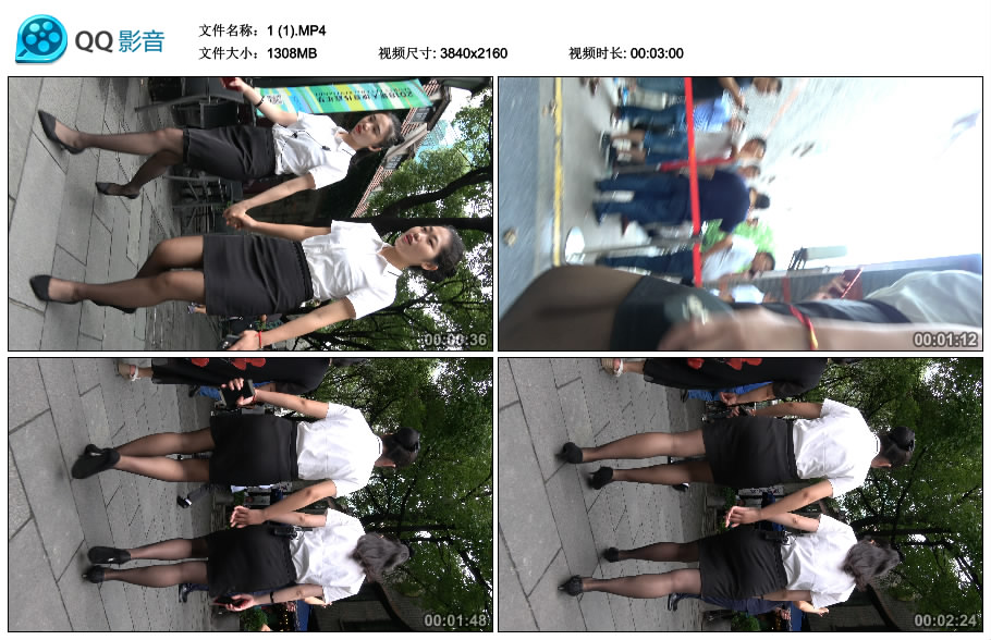 精选街拍视频 No.1756 两位包臀裙白衬衫街拍黑丝高跟鞋制服美女 / 1.67GB / 街拍视频-绅士图