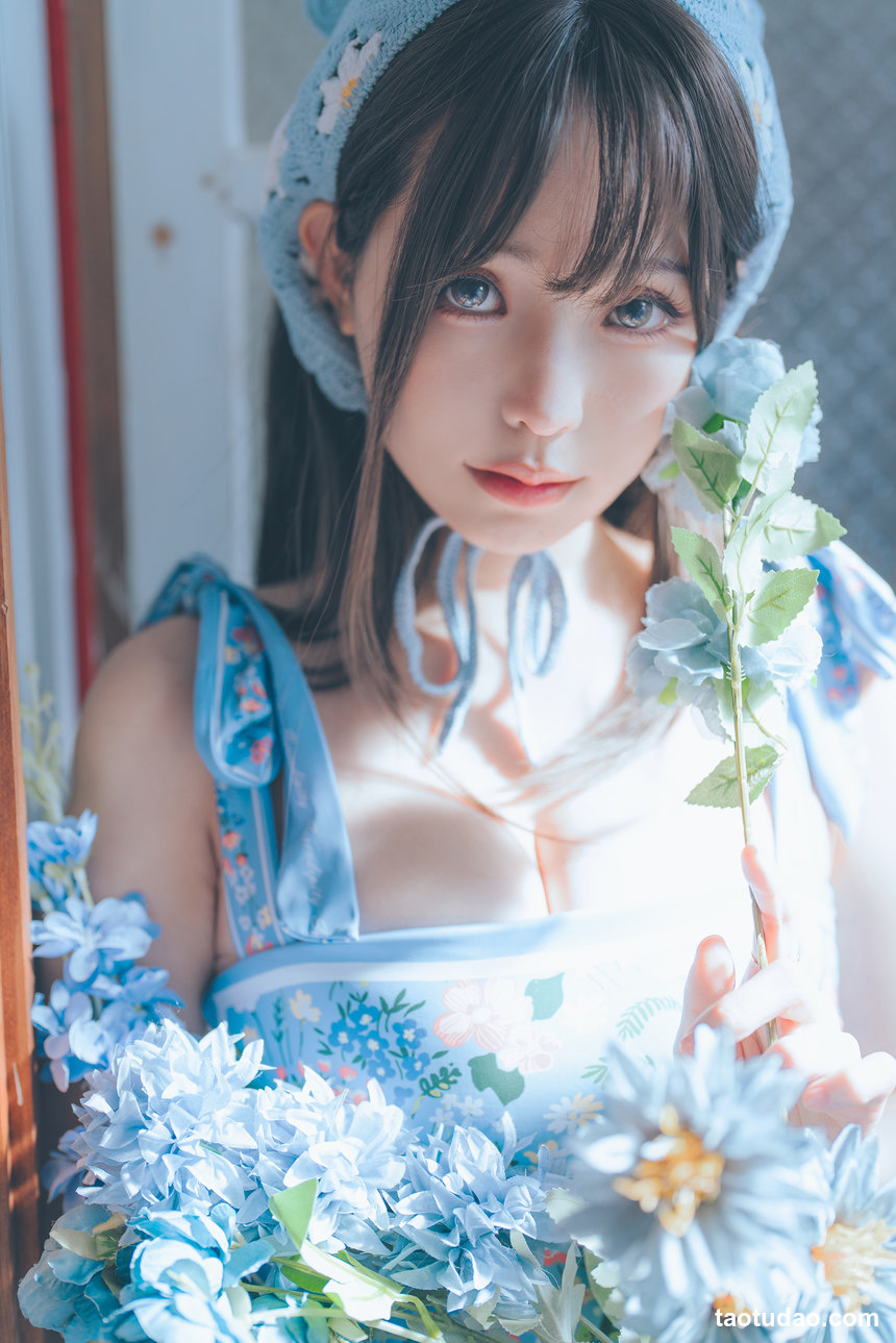 图片[2]-ElyEE子 – NO.122 2023.august D-復古水藍花 Vintage Aqua Blossom [38P-159MB]-艺库