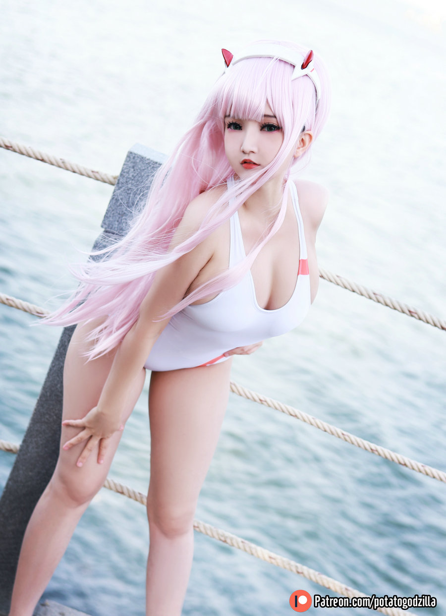 Coser小姐姐Potato Godzilla – Zero Two Swimsuit / 29P-105MB / cos萌妹-绅士图