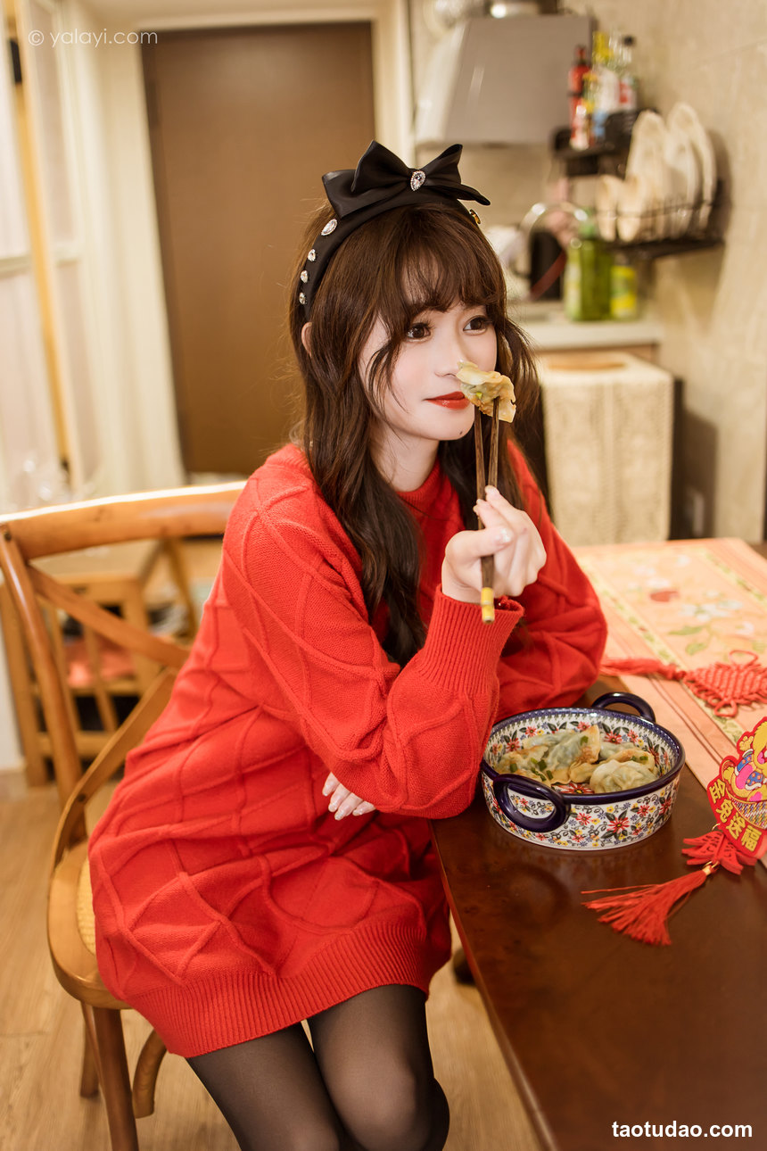 图片[3]-[YALAYI雅拉伊]2023.01.19 NO.1001 穿上你送的红毛衣 小亭[45+1P／532MB]-艺库