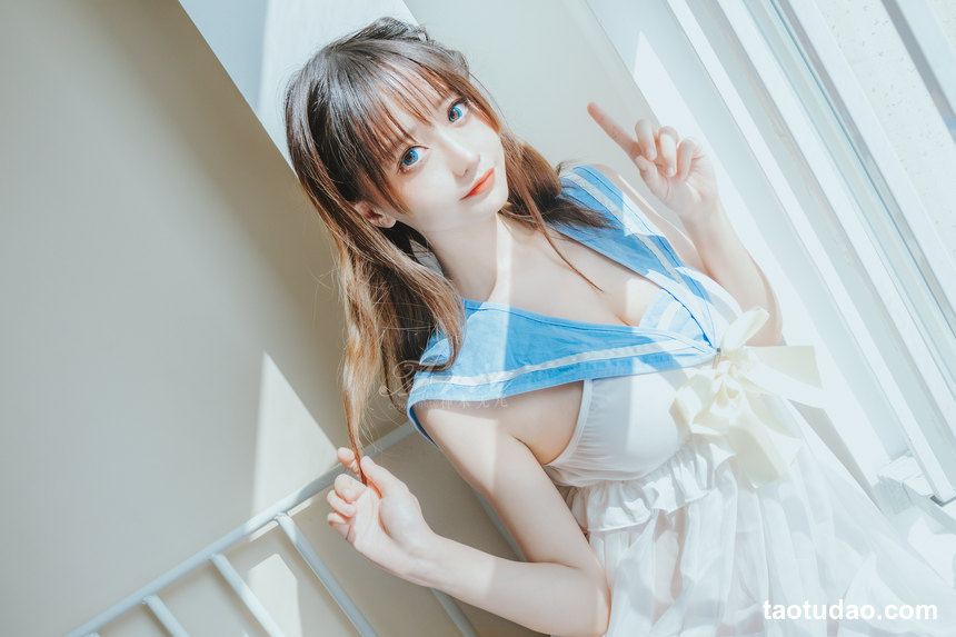 图片[3]-神本无尾 – NO.01 蓝色睡裙 [16P-69MB]-艺库
