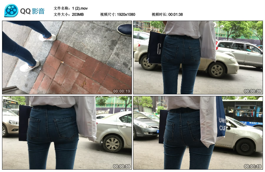 精选街拍视频 No.3061 超级紧绷蓝牛MM / 399MB / 街拍视频-绅士图