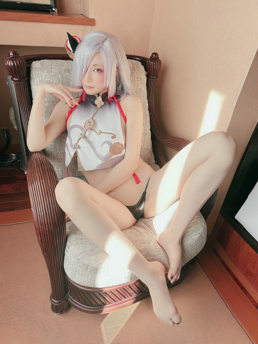 (Cosplay)[HERESY] Ringo Mitsuki 林檎蜜紀タイツオフのエッチスキンで?原神……-艺库