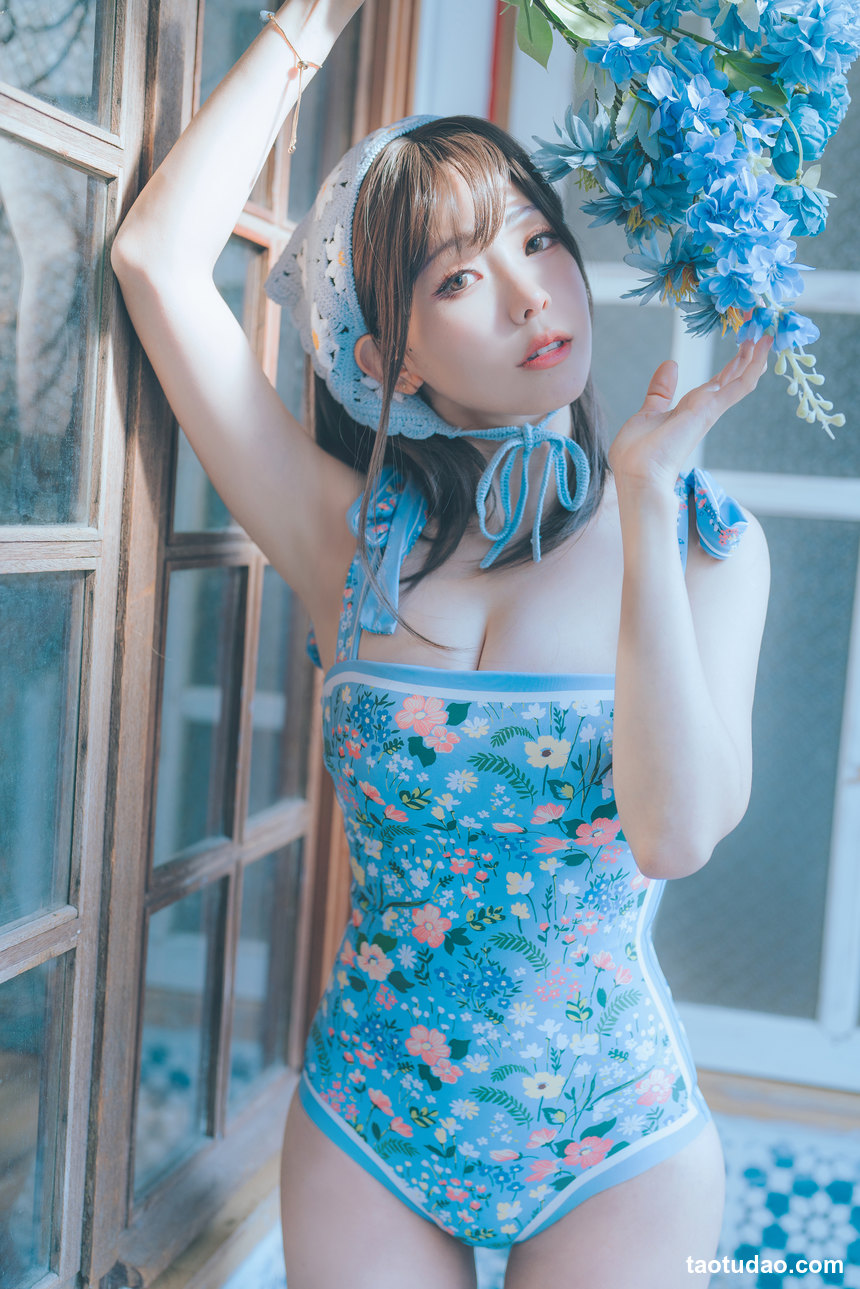 图片[3]-ElyEE子 – NO.122 2023.august D-復古水藍花 Vintage Aqua Blossom [38P-159MB]-艺库