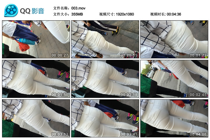 精选街拍视频 No.193 JACK大师作品 紧身白裤学生妹 / MOV-355MB / 街拍视频-绅士图