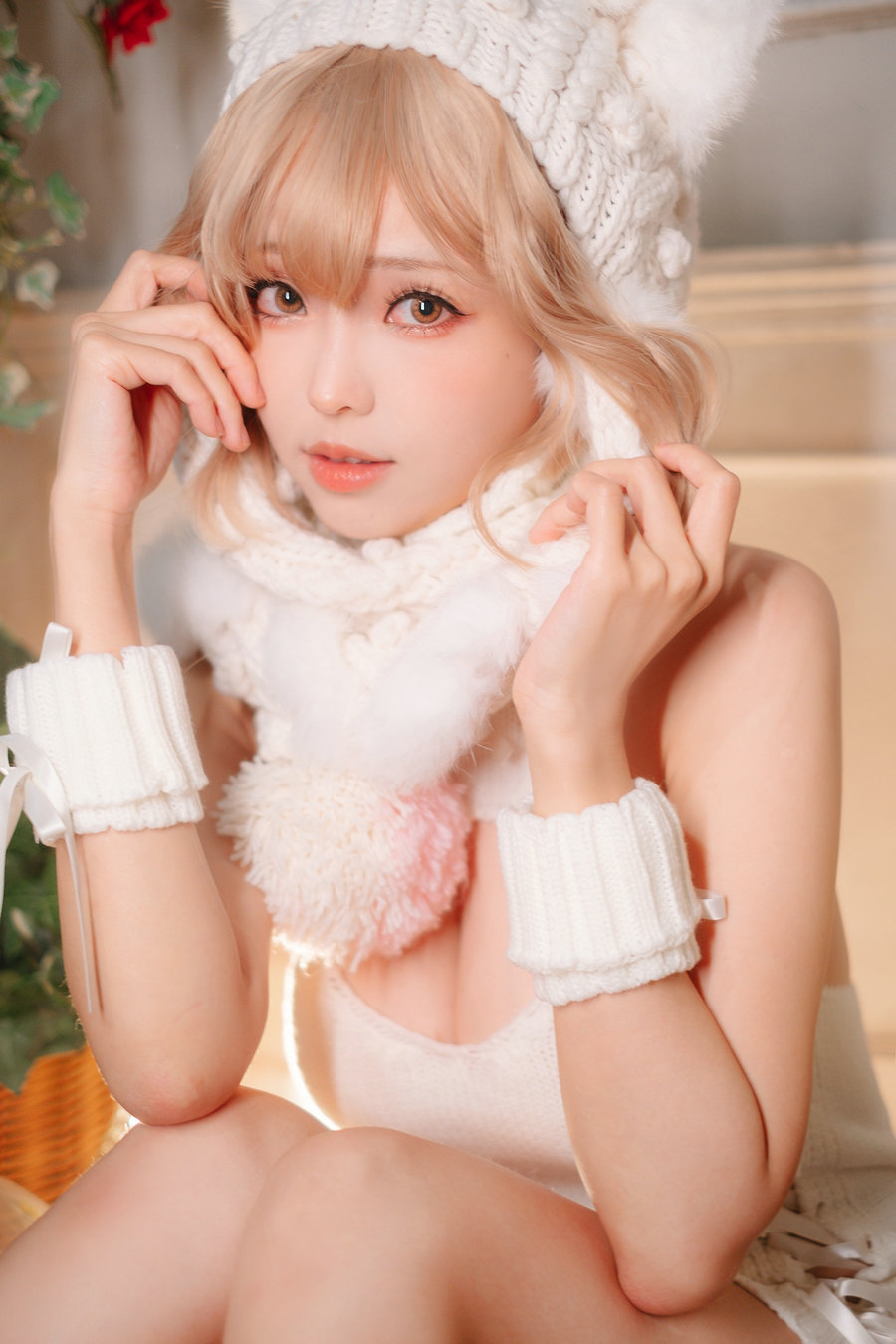 Ely_eee(ElyEE子) – 白色 KNITTING / 52P-159MB / cos萌妹-绅士图