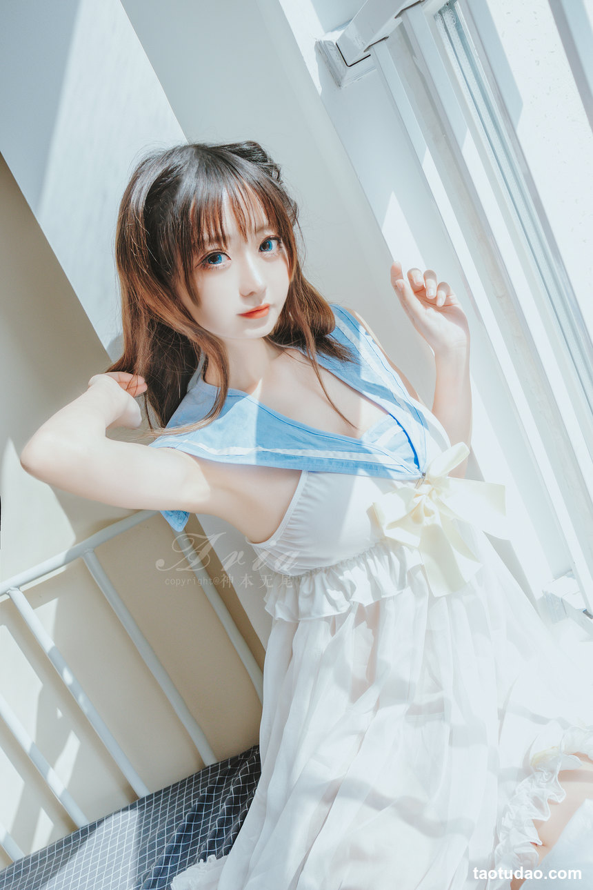 图片[2]-神本无尾 – NO.01 蓝色睡裙 [16P-69MB]-艺库