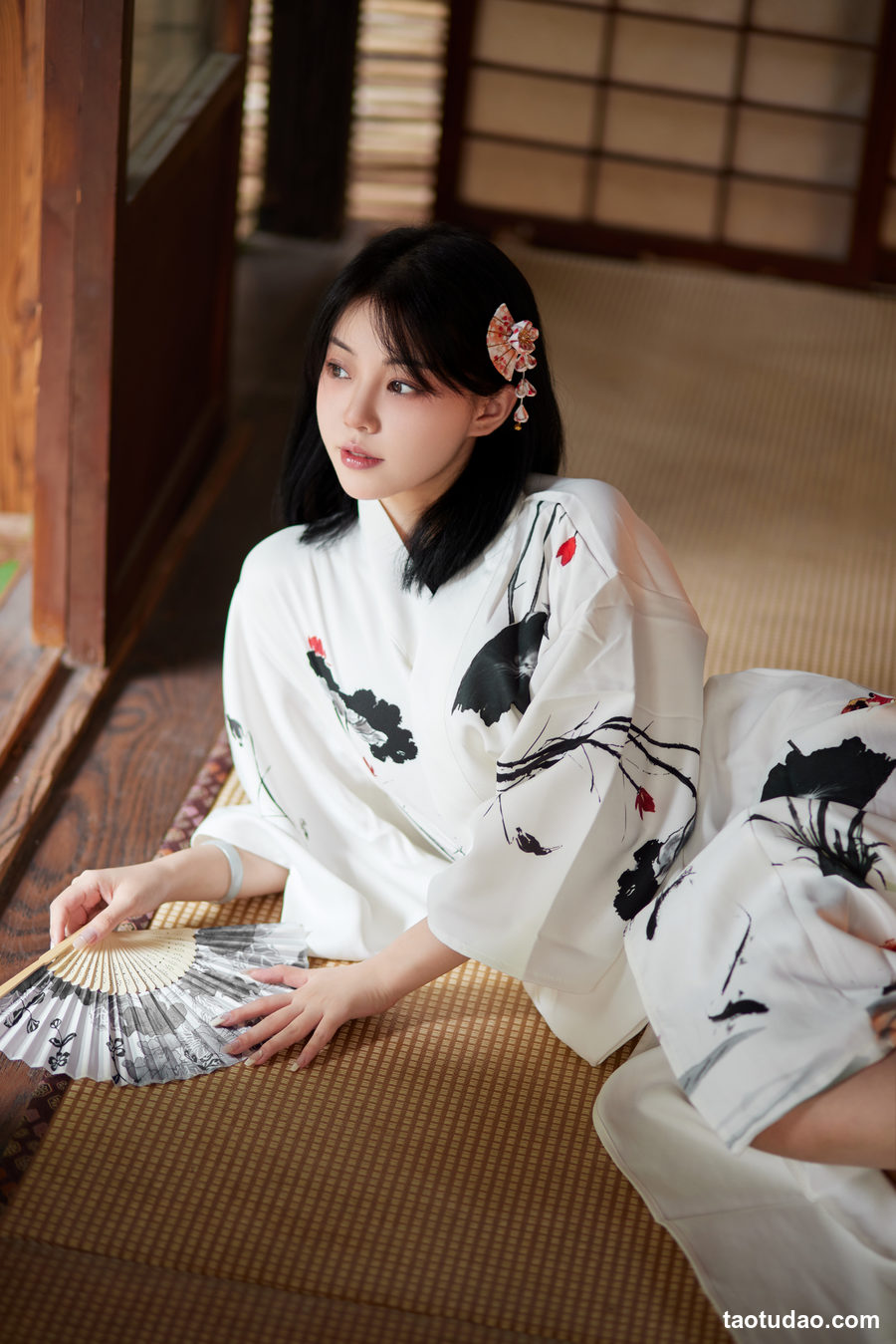 图片[4]-蛋黄酱 橘猫juju 水墨丹青和服写真 [28P-81MB]-艺库