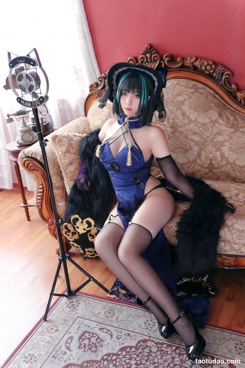 图片[2]-Meroko_魅瞳 – NO.005 柴郡旗袍[33P-287.4M]-艺库
