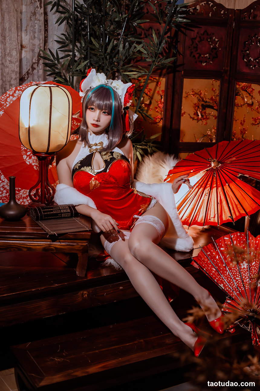 图片[4]-二佐Nisa – NO.151 碧蓝柴郡旗袍 [32P-591MB]-艺库